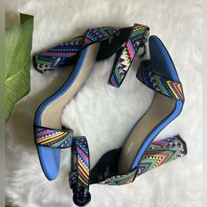 Multicolored Block Heel